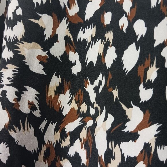 Shein Curve Womans Button Front Shirt Long Sleeve Ruffled Hem Size 3XL Black - Picture 5 of 7